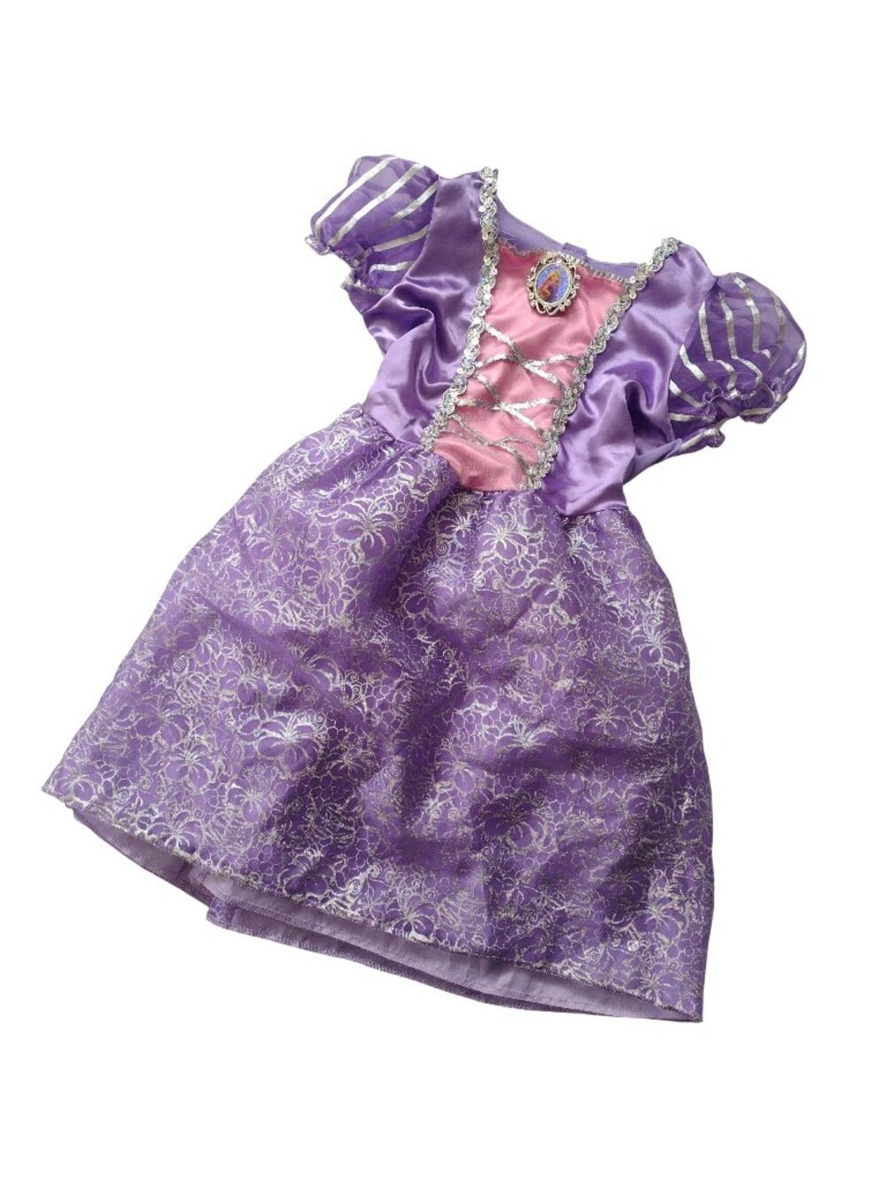 Disney Rapunzel Princess Costume 3T Tangled Purple Pink Dress-up Dress w Glitter